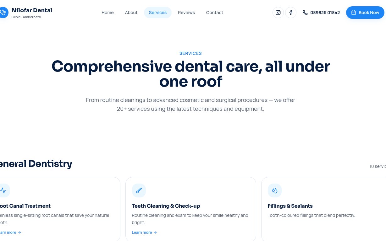 Nilofar Dental services overview