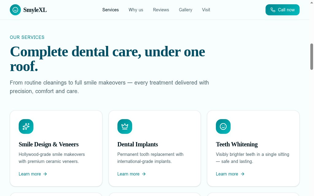 SmyleXL services overview